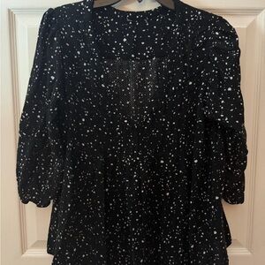 Black and White Patterned Blouse